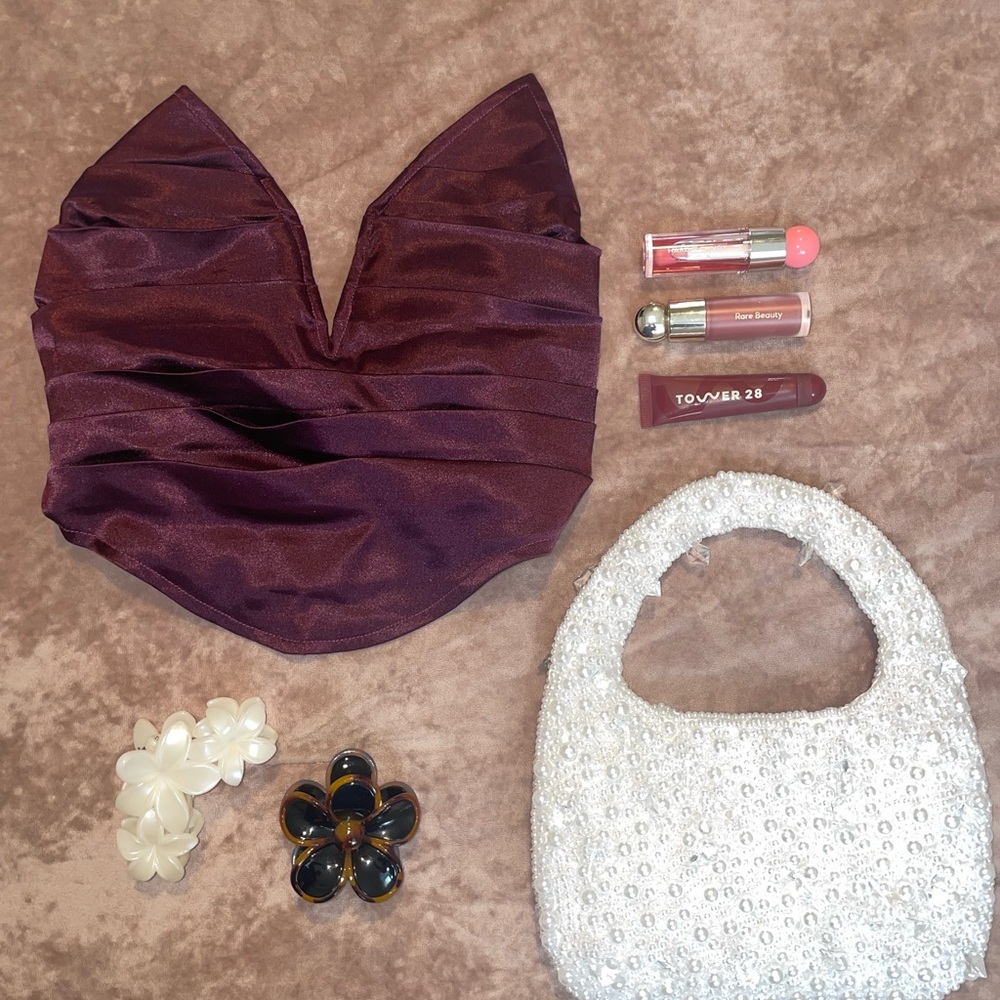 SHEIN Purple Satin Blouse